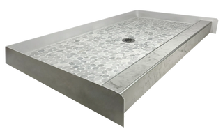 MARBLE STREAM - Classic Marble Pebble Shower Pan – Castaway Collection - Muraflo