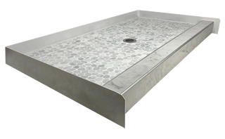 MARBLE STREAM - Classic Marble Pebble Shower Pan – Castaway Collection - Muraflo