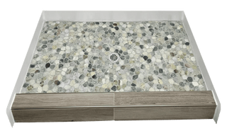 SEAFOAM - Calming Green Pebble Shower Pan – Castaway Collection - Muraflo