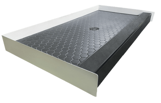 BLACK HEX - Midnight Black Hexagon Ceramic Shower Pan – Monochrome Collection - Muraflo