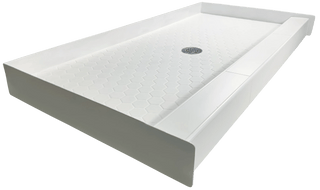 WHITE HEX - Elegant White Hexagon Ceramic Shower Pan – Monochrome Collection - Muraflo