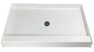 WHITE HEX - Elegant White Hexagon Ceramic Shower Pan – Monochrome Collection - Muraflo