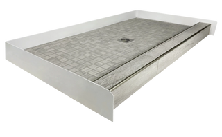 COOL TONES - Modern Gray Ceramic Shower Pan – Soft Stone Collection - Muraflo