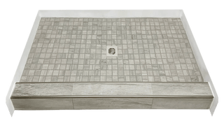 COOL TONES - Modern Gray Ceramic Shower Pan – Soft Stone Collection - Muraflo