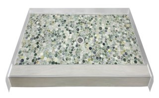 AURORA - Green Stone Shower Pan – Celestial Collection by Muraflo (Copy) Muraflo