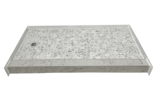 MARBLE STREAM - Classic Marble Pebble Shower Pan – Castaway Collection - Muraflo