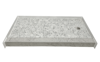 MARBLE STREAM - Classic Marble Pebble Shower Pan – Castaway Collection - Muraflo