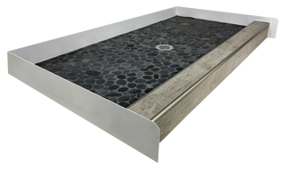 OCEAN DEPTHS - Ocean - Inspired Pebble Shower Pan – Castaway Collection - Muraflo