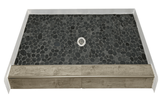 OCEAN DEPTHS - Ocean - Inspired Pebble Shower Pan – Castaway Collection - Muraflo