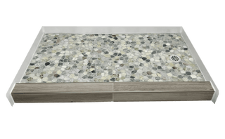 SEAFOAM - Calming Green Pebble Shower Pan – Castaway Collection - Muraflo