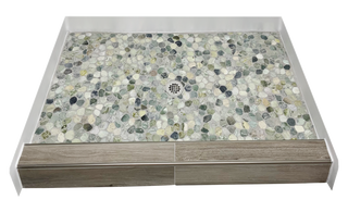 SEAFOAM - Calming Green Pebble Shower Pan – Castaway Collection (Copy) Muraflo