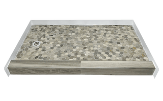 SHORELINE - Coastal - Inspired Pebble Shower Pan – Castaway Collection - Muraflo