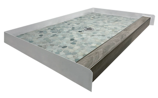 TURQUOISE WAVE - Turquoise Pebble Shower Pan – Castaway Collection - Muraflo