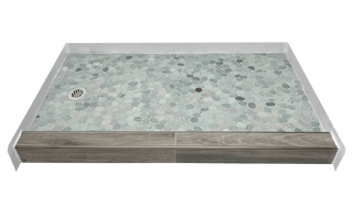 TURQUOISE WAVE - Turquoise Pebble Shower Pan – Castaway Collection - Muraflo