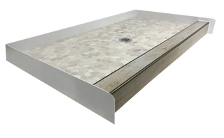 WHITE SANDS - White Pebble Shower Pan – Castaway Collection - Muraflo