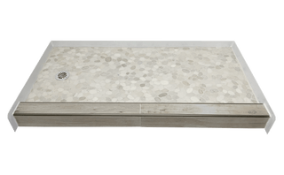 WHITE SANDS - White Pebble Shower Pan – Castaway Collection - Muraflo