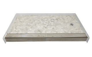 WHITE SANDS - White Pebble Shower Pan – Castaway Collection - Muraflo