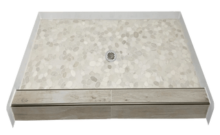 WHITE SANDS - White Pebble Shower Pan – Castaway Collection - Muraflo
