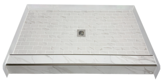 BIANCO CARRARA - Classic White Marble Ceramic Shower Pan – Elemental Marble Collection by Muraflo (Copy) Muraflo