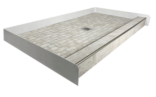 SILVER MARBLE - Calming Gray Marble Ceramic Shower Pan – Elemental Marble Collection - Muraflo