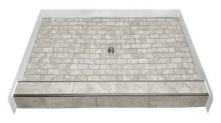 SILVER MARBLE - Calming Gray Marble Ceramic Shower Pan – Elemental Marble Collection - Muraflo
