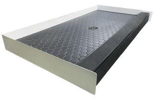 BLACK HEX - Midnight Black Hexagon Ceramic Shower Pan – Monochrome Collection Muraflo