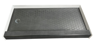 BLACK HEX - Midnight Black Hexagon Ceramic Shower Pan – Monochrome Collection by Muraflo (Copy) (Copy) Muraflo