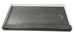 BLACK HEX - Midnight Black Hexagon Ceramic Shower Pan – Monochrome Collection by Muraflo (Copy) (Copy) Muraflo