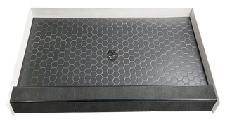 BLACK HEX - Midnight Black Hexagon Ceramic Shower Pan – Monochrome Collection by Muraflo (copy) Muraflo