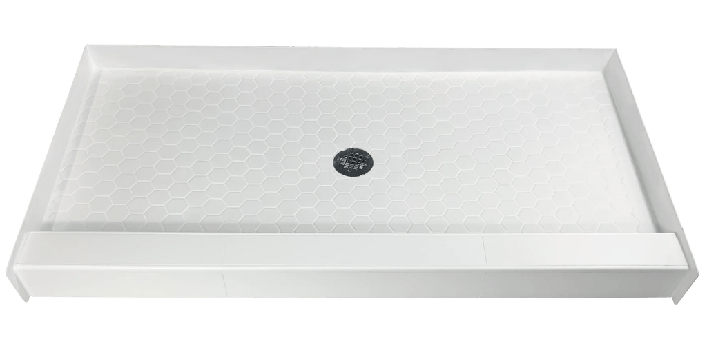Elegant White Hexagon Ceramic Shower Pan – Monochrome Collection
