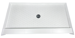 WHITE HEX - Bright White Hexagon Ceramic Shower Pan – Monochrome Collection by Muraflo (copy) (Copy) Muraflo